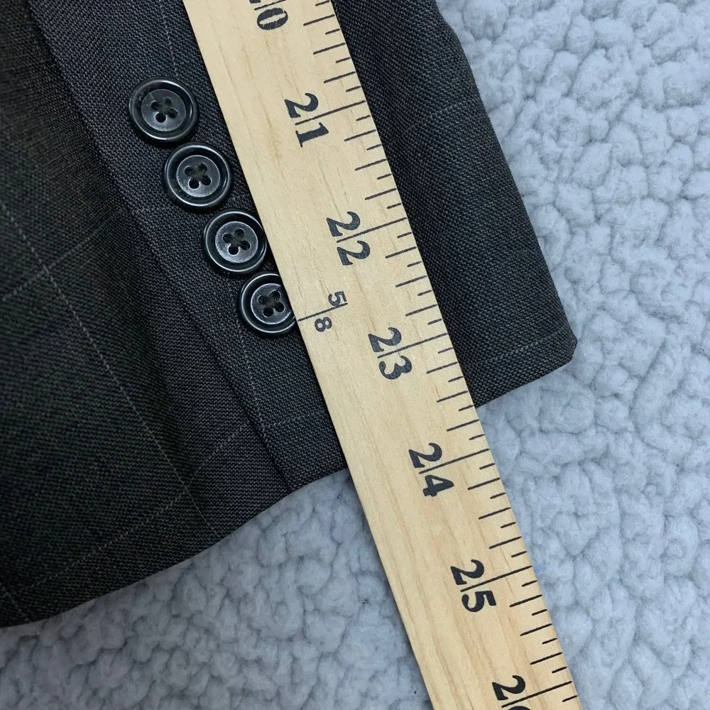 Jos. A. Bank Blazer Mens 46R Gray Windowpane Wool Blend Two Button‎ Sport Coat